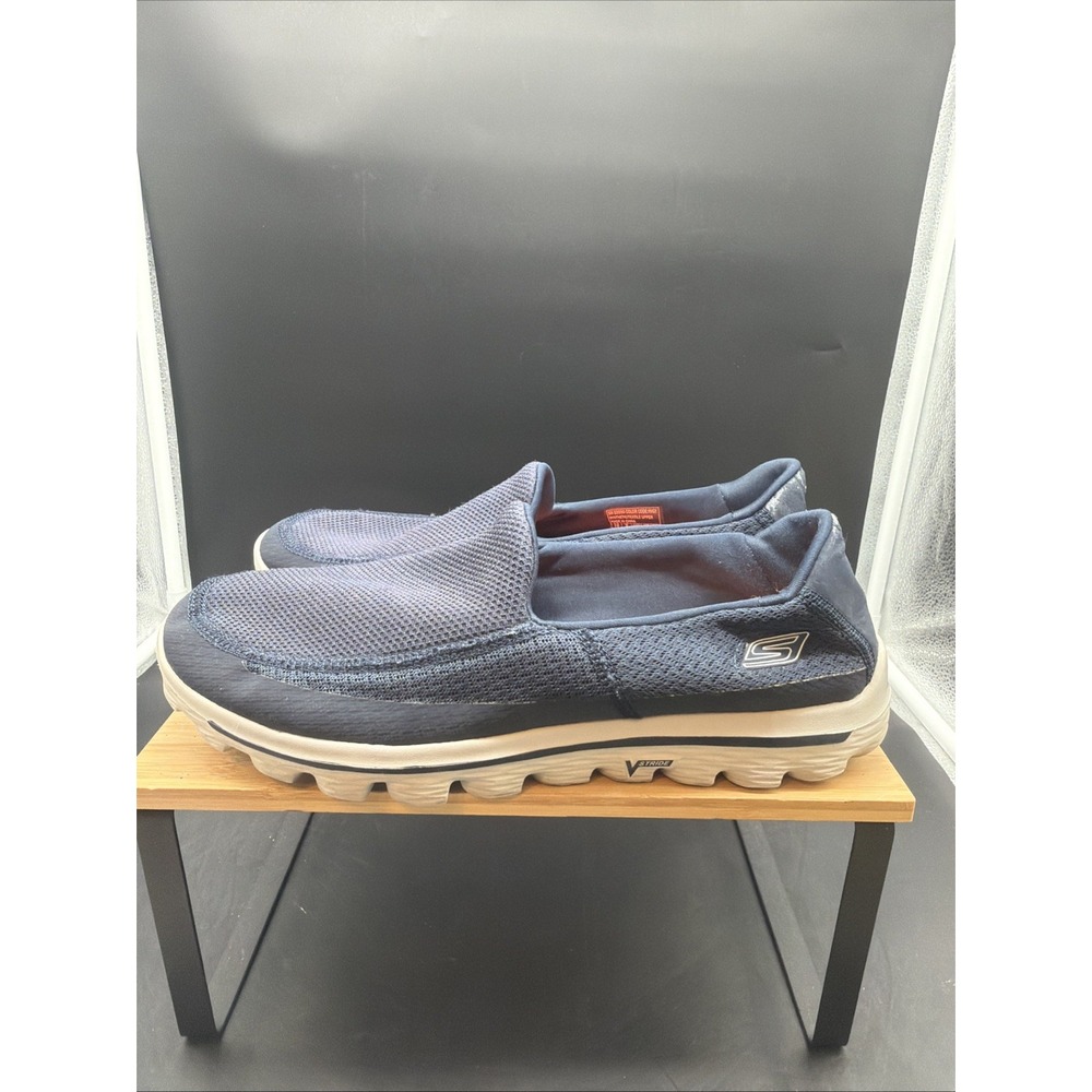 Navy Blue Skechers Go Walk 2 Slip On Stride Air 10